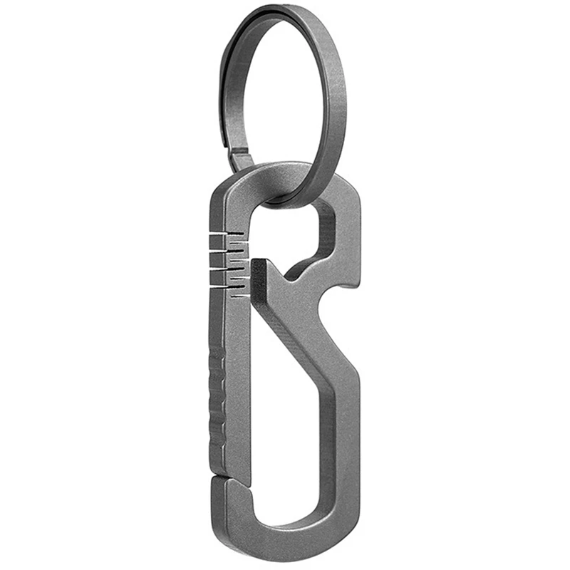 

Titanium Alloy Keychain Elastic Key Ring Unisex Waist Hanging Pressing Hardware Quick Hanging