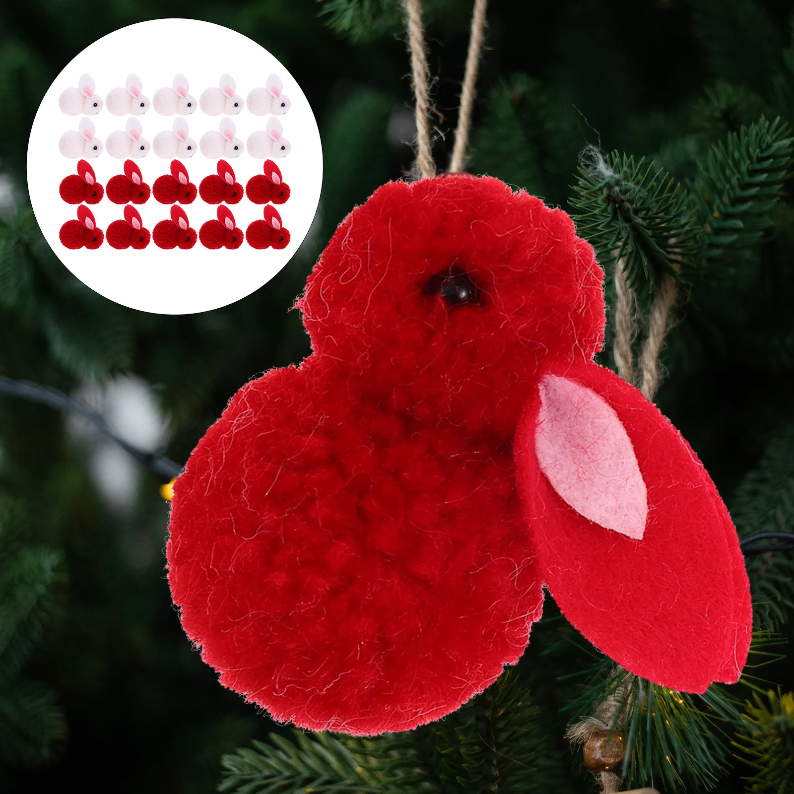 

Рождественские подвесные Подвески в виде кролика, украшения для деревьев, подвеска «сделай сам», Декор, животные, кролик, плюшевая подделка