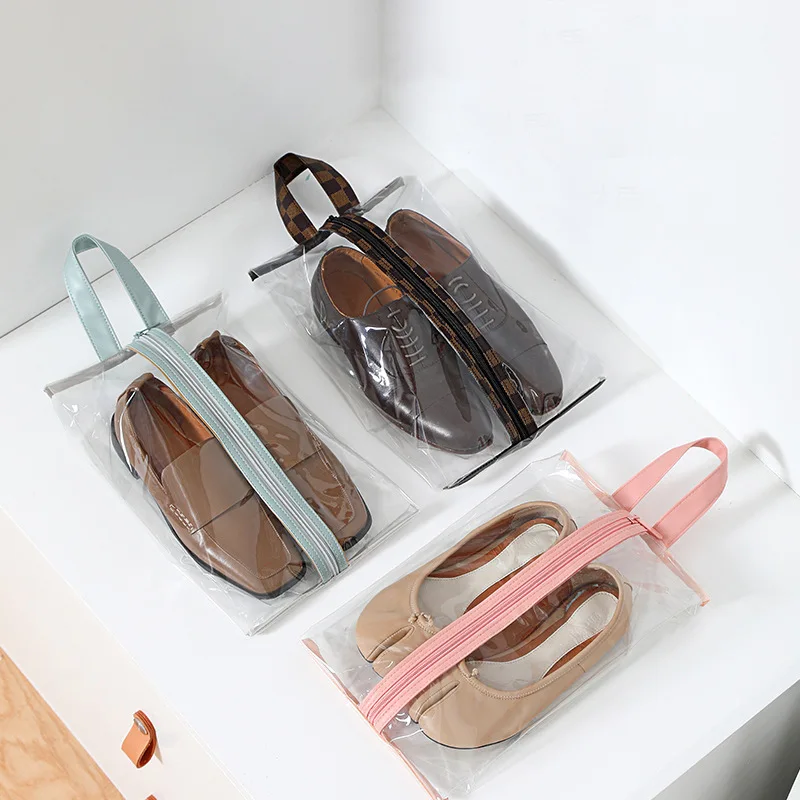 

Multifunctional Transparent Zipper Waterproof Travel Shoe Storage Shoe Cover Household Dustproof Storage Bag Packaging Bags