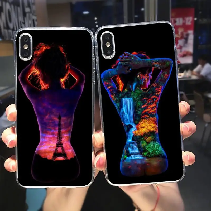 

Флуоресцентная картина для корпуса телефон для Xiaomi10T 11 Note10 Redmi7 8 9 S Pro K40 Poco3 прозрачная оболочка