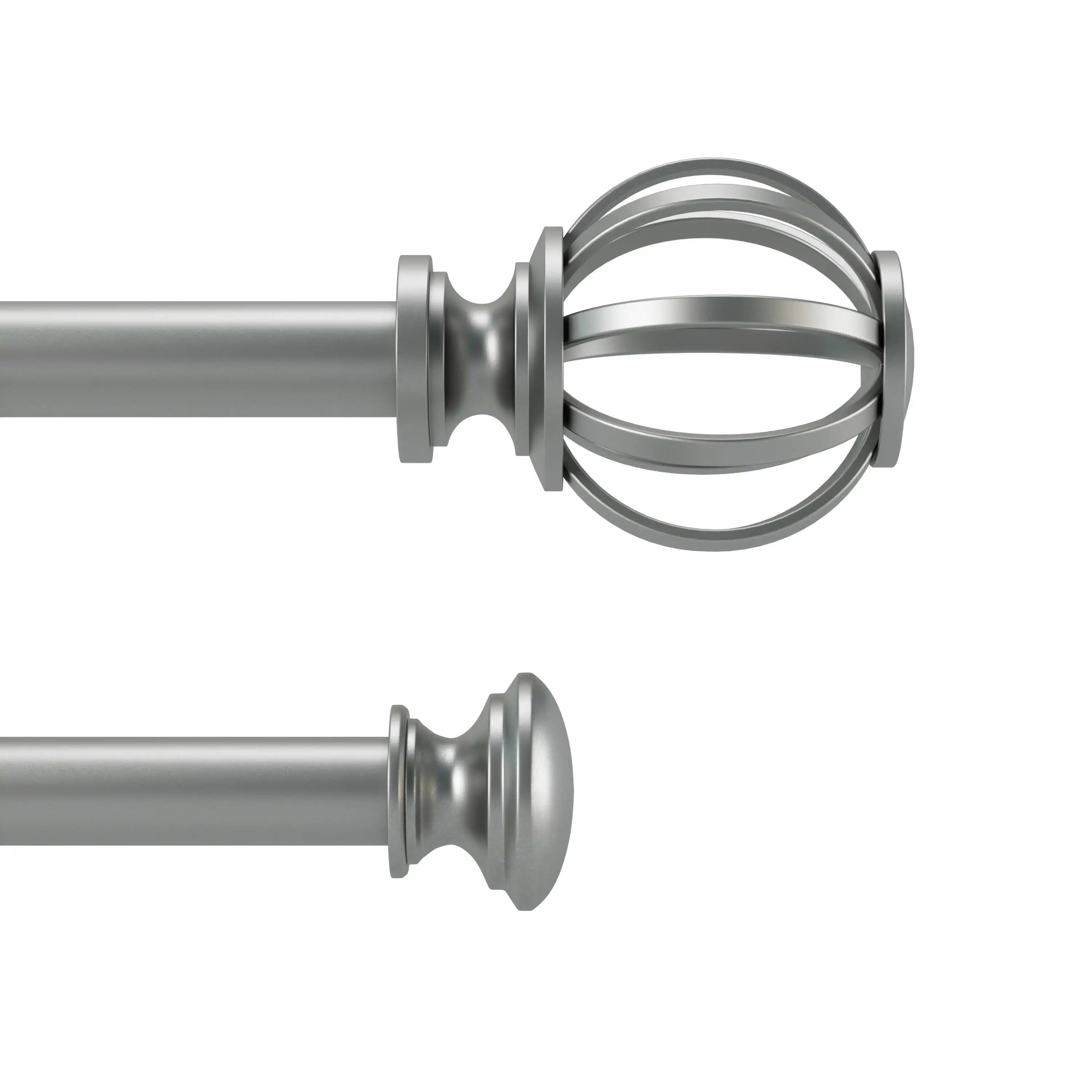 

3/4” Nickel Cage Adjustable Double Curtain Rod, 30-84", Nickel