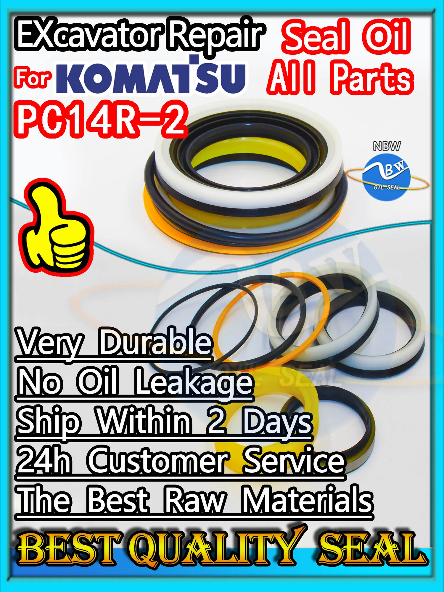 

For KOMATSU PC14R-2 Seal Kit Excavator Repair Oil High Quality PC14R 2 Gear Center Joint Gasket Nitrile NBR Nok Washer Skf Track