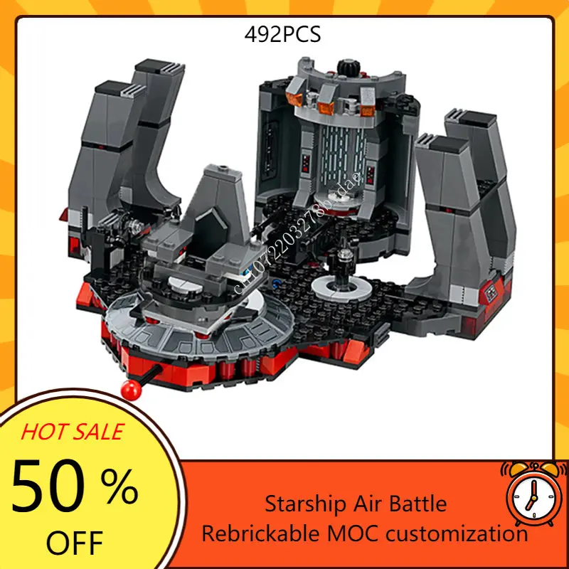 

Звездный план, MOC-75216 Snoke, тронная комната MOC, боевой корабль, модель строительства архитектурные блоки, Обучающие сборные модели, игрушки