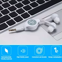 automatic stretchable cable in ear earphone headphone headset portable earphone straight insert
