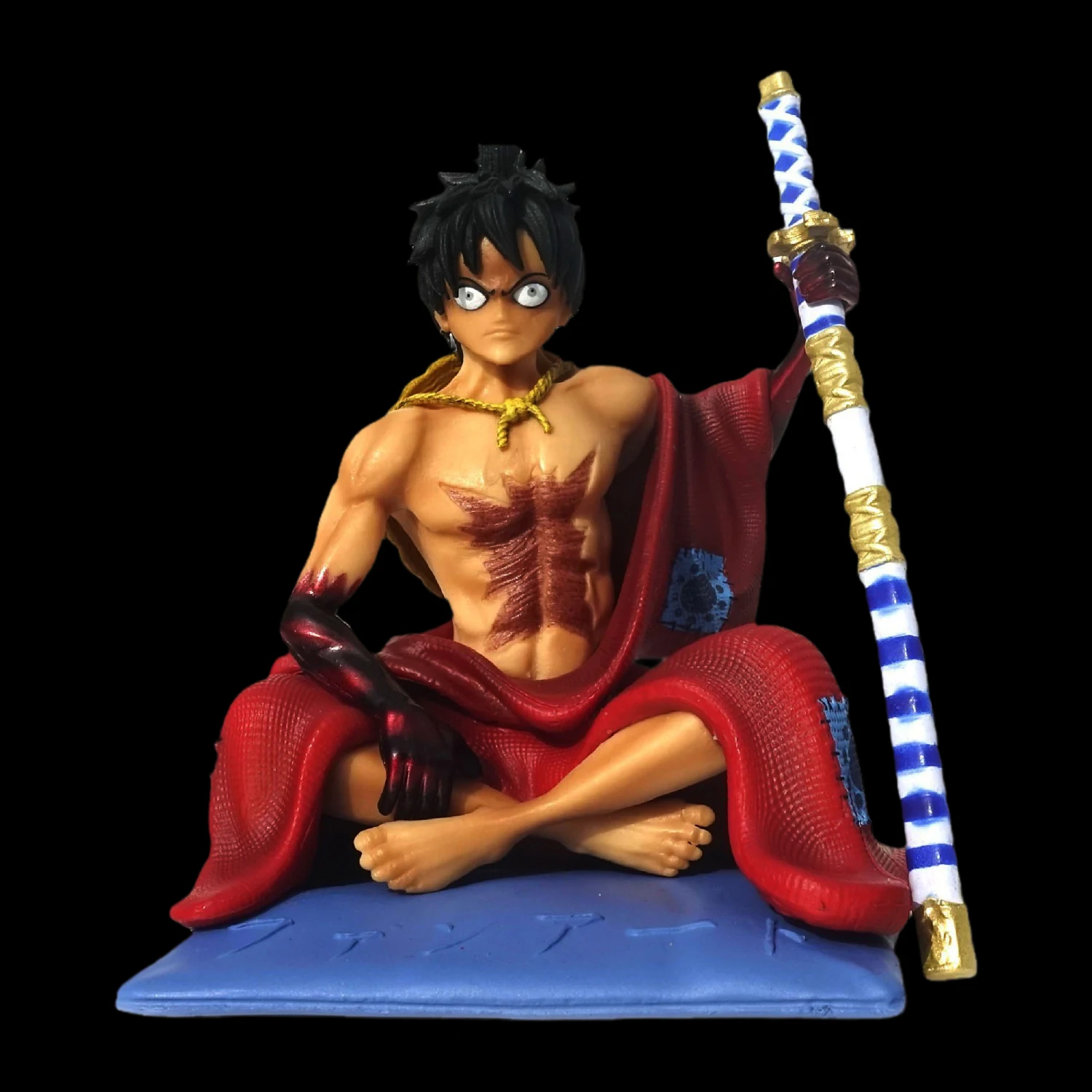 

Anime One Piece Wano Country Monkey D Kimono Sitting Ver. GK Luffy Action Figure GK PVC Statue Collectible Model Toys