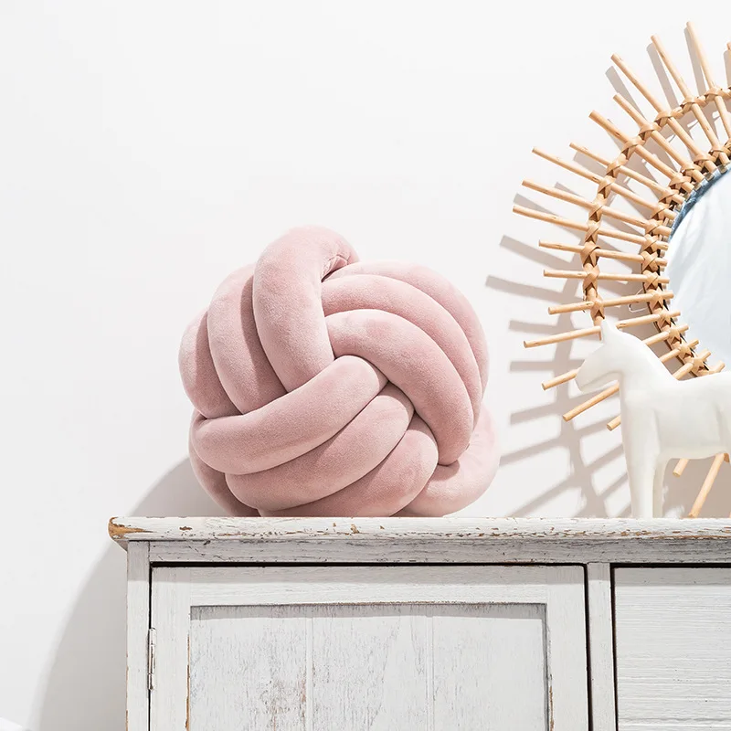 

inyahome круглые плюшевые подушки с узлом