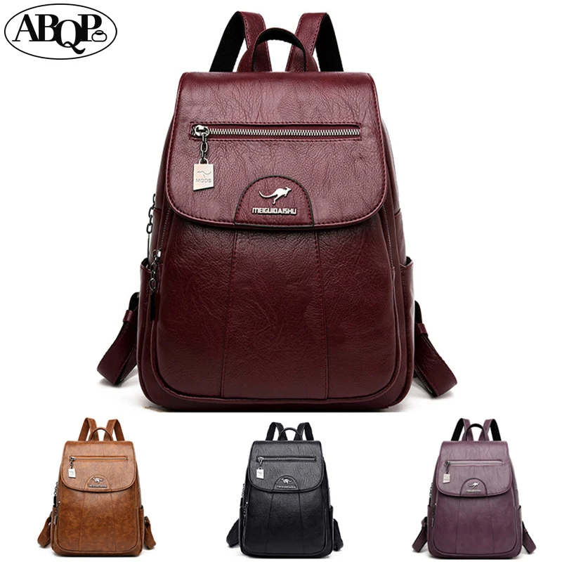 

Mochila Femenina New Fasion Pu Leather Backpacks High Quality Female Vintage Backpack For Girls School Bag Ladies Travel Bagpack