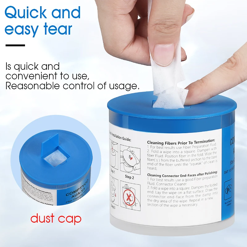 AUA-Y3 Optical Fiber Cleaning Wipes Dust-free Platform Low Lint Paper FTTH Tools 100pieces / box