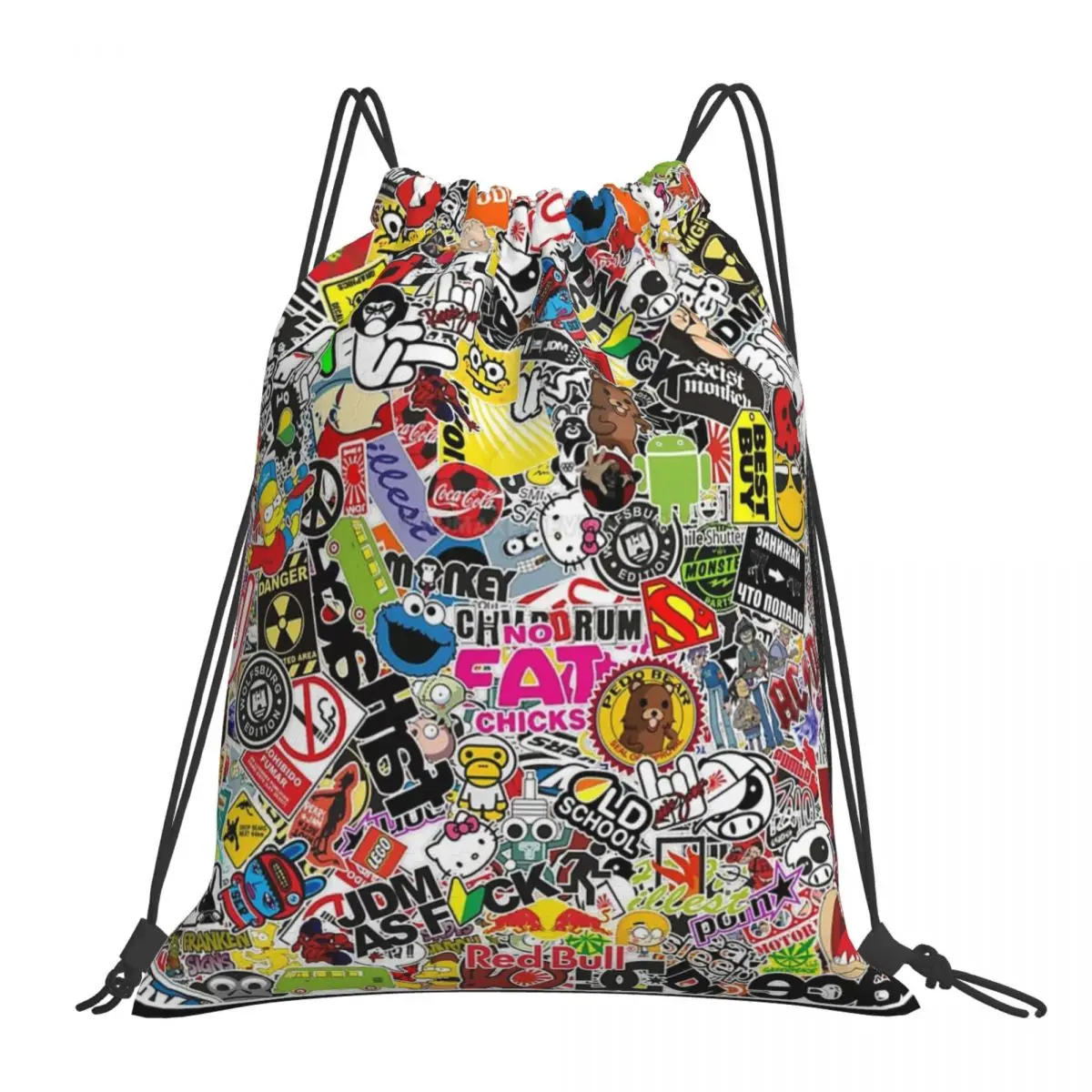 

Многофункциональные портативные рюкзаки на шнурке, школьный ранец с наклейками для мужчин и женщин