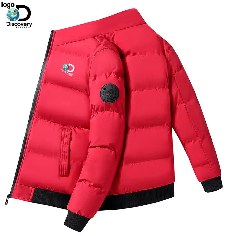 2022 New Discovery Channel Men's Cotton Stand Collar Winter Coat Thickened Warm Fashion Street Style Outdoor Jacket