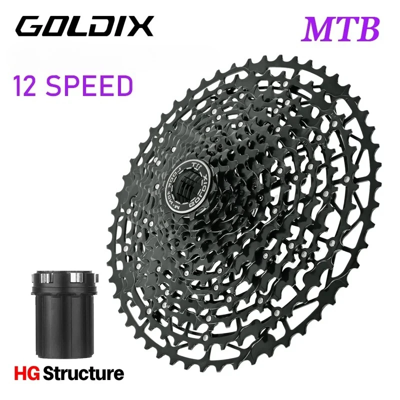 Фото GOLDIX 12-скоростная MTB кассета Сверхлегкая 12-скоростная кассета 11 52 50 48 46 44 40 HG Структурная звездочка для кассеты Shimano 12 В hg №1