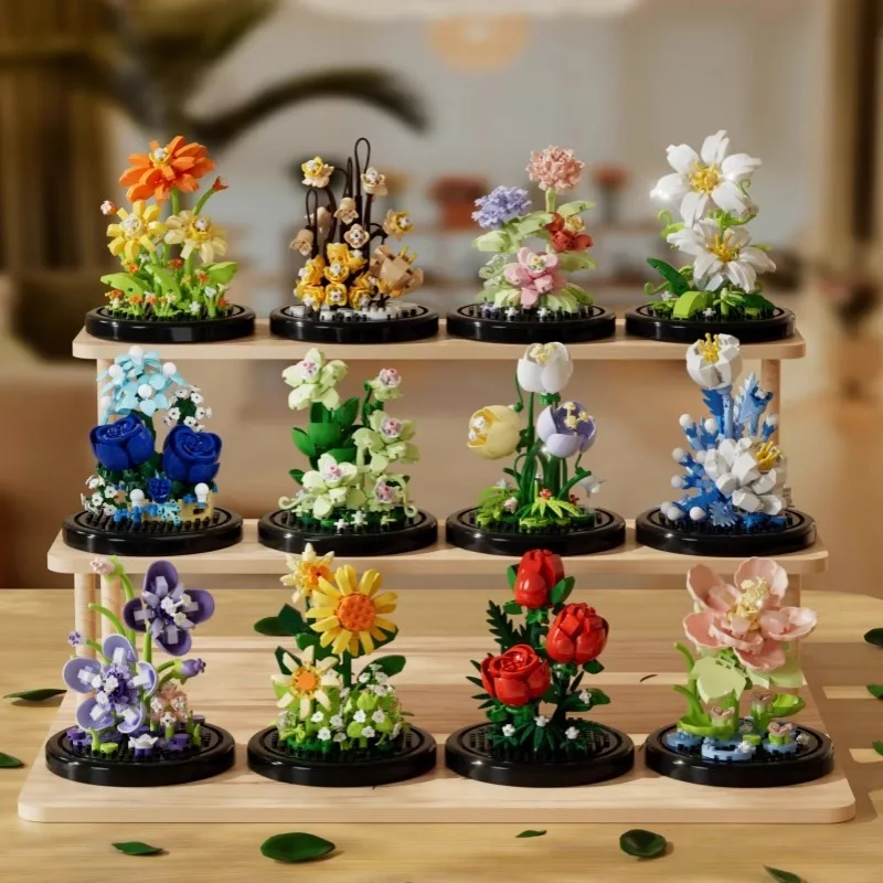 Цветок Yongsheng собирает строительные блоки бонсай миниатюрные модели