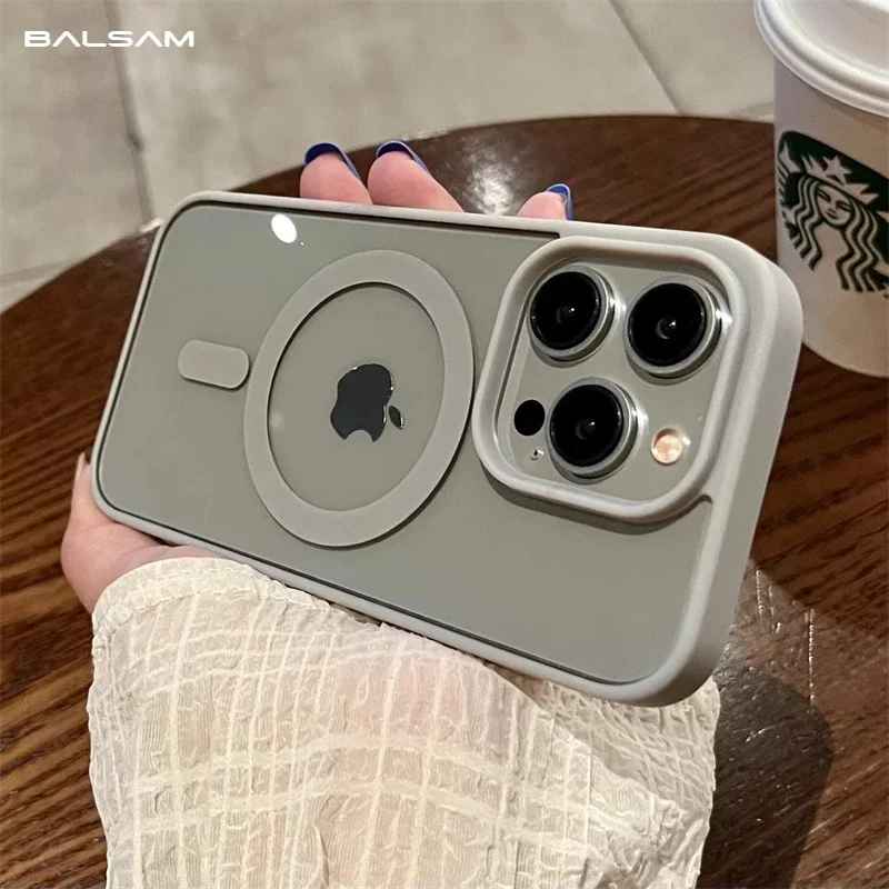 Магнитный прозрачный акриловый чехол Magsafe для iPhone 15 14 Plus 13 12 Mini 11 Pro Max роскошный