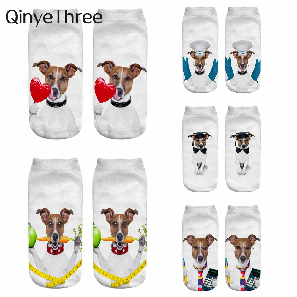 

Happy New 3D Printing Cute Cartoon Cool Dog Daily Life Series Socks Novelty Halloween Christmas Gift Sokken Dropship