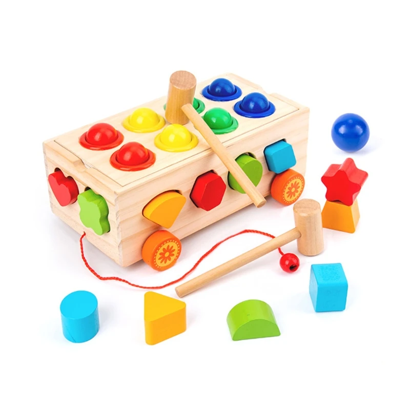 

Kids Wooden Building Blocks Cars Sorting Block Shape Color Matching Toy Developmental Geometry Montessori Early Learning