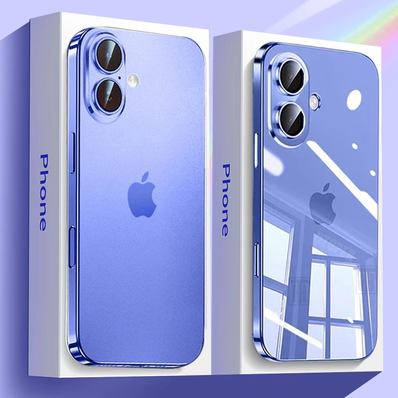 Прозрачный Противоскользящий мягкий чехол из ТПУ с покрытием для iPhone 16 15 14 13 12 11 Pro