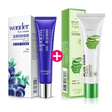 2pcs BIOAQUA Blueberry Aloe Vera Gel Eye Cream Eyes Skin Care Anti Dark Circles Moisturizing Anti Wrinkle Anti-Aging Eyes Care