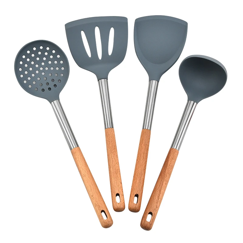 

Kitchen Silicone Turners Gadgets Spatula Egg Fish Frying Pan Scoop Fried Shovel Slotted Turners Kitchen Tools Cooking Utensils