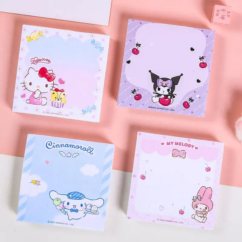 

12Pcs Sanrio Kawali Hellokitty Kuromi My Melody Cinnamoroll Sticky Note Note Paper Stationery Student Anime Kids Gift For Girls