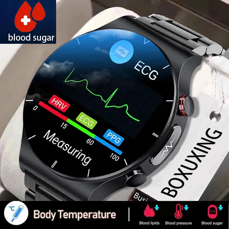 

Blood Sugar ECG+PPG Smart Watch Men Blood Pressure Heart Rate Watches Waterproof Fitness Tracker Smartwatch For Huawei Xiaomi