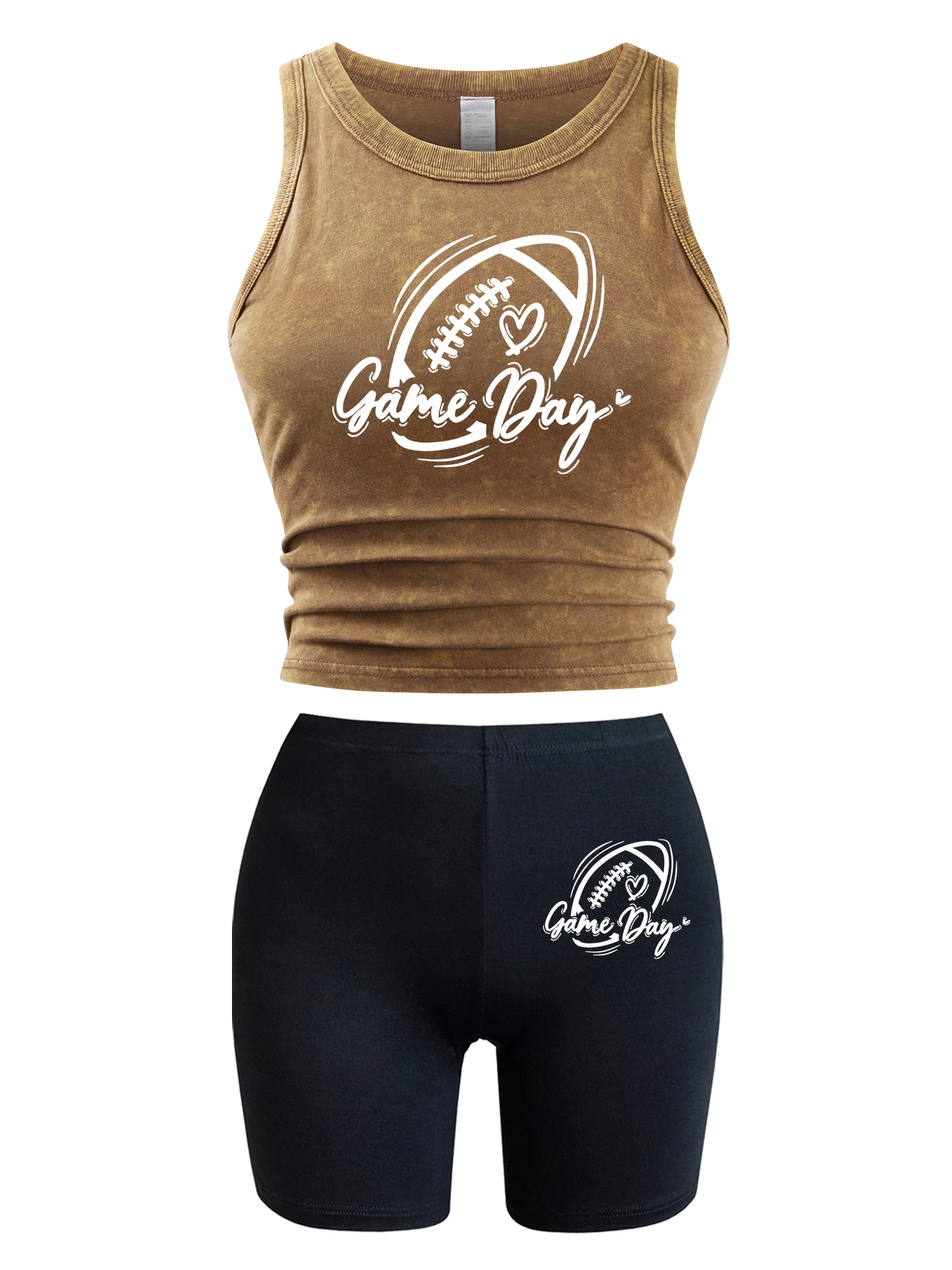 HAMPSON LANQE Женский спортивный сет из хлопка с мультяшными принтами