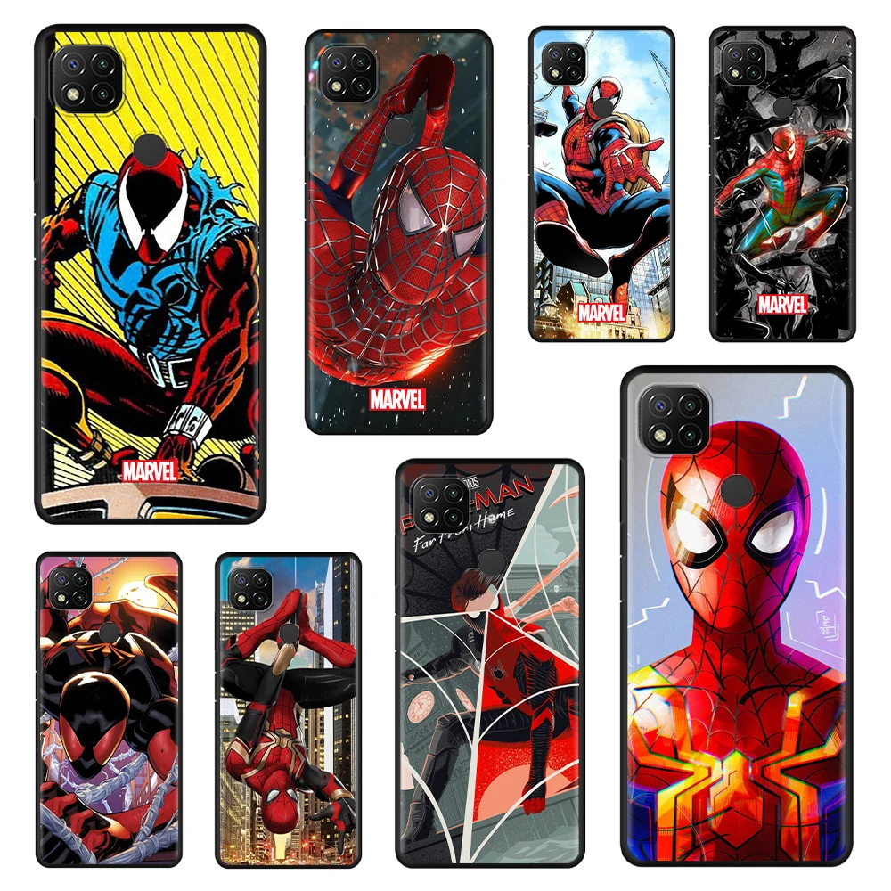 

Spider Man Marvel Case Cover for Xiaomi Redmi Note 10 11 11S 11E 11T 11S 9C 10C 10A 8 9 8A Pro Pro+ Casing Official Bag Shell