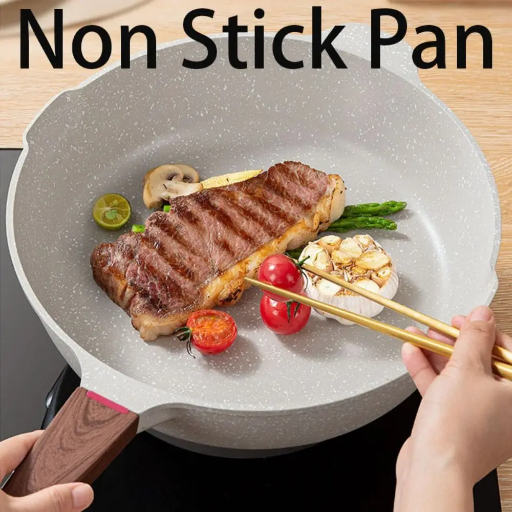 

Household Wok Frying Maker Kitchen Accessories Smoke-Free Cooking Pot Steak Frying Pan Flat Bottom Pot Non Stick Pan