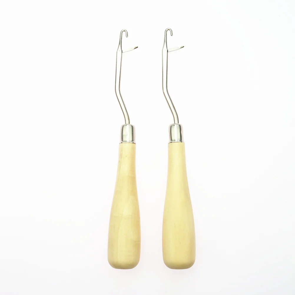 

Hookcrochet Needle Tool Set Knitting Hooks Wooden Kits Ergonomic Bent Weaveneedles Adults Felting Dreadlocks Rug Large Tapestry