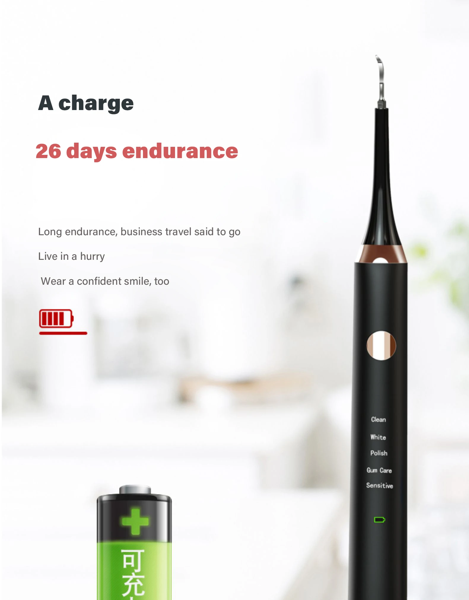 Ultrasonic Electric Toothbrush,  USB Techargeable, Grade 7 Waterproof, Electronic Whitening Toothbrushes enlarge