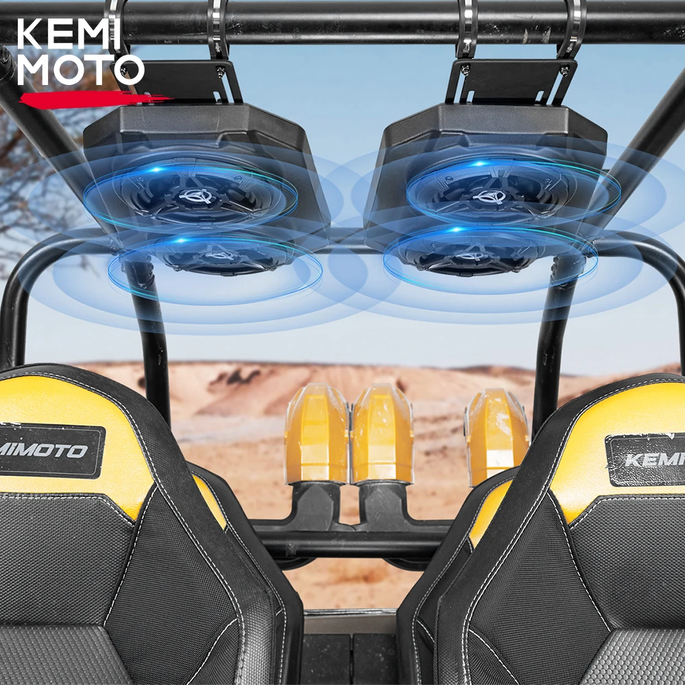 

Аудиосистема KEMIMOTO UTV Bluetooth с 6,5-дюймовыми динамиками, совместимая с защитной рамой 1,625-1,9 дюйма, совместима с Polaris RZR, для Can-Am Maverick X3