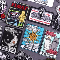 horror movie patch iron on patches for clothing thermoadhesive patches on clothes hippie sun moon embroidery patch sewing badges