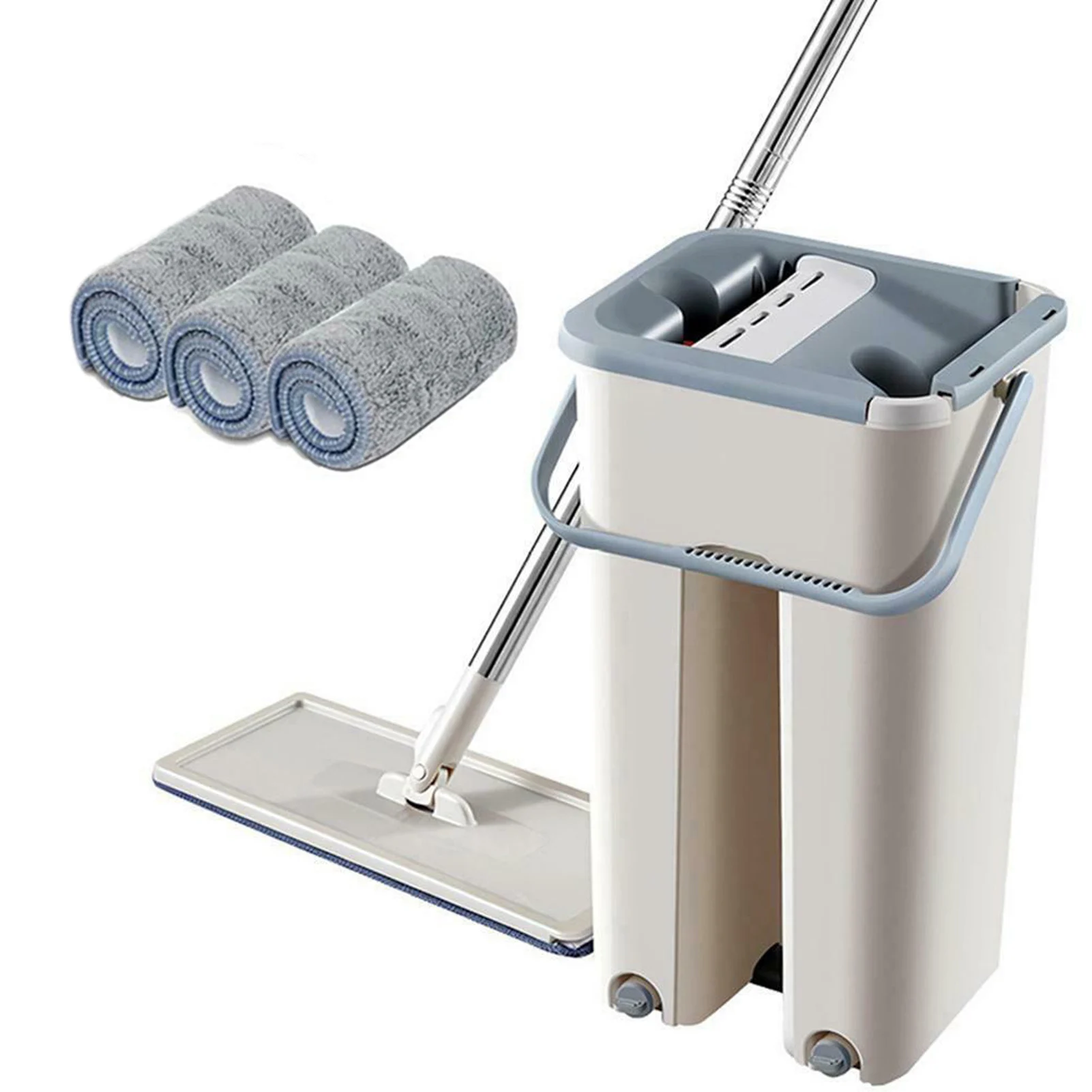 

Microfiber Squeeze Mops Flat Floor Mop and Bucket Home Floor Cleaning System for Home Hardwood Wood Vinyl Floor