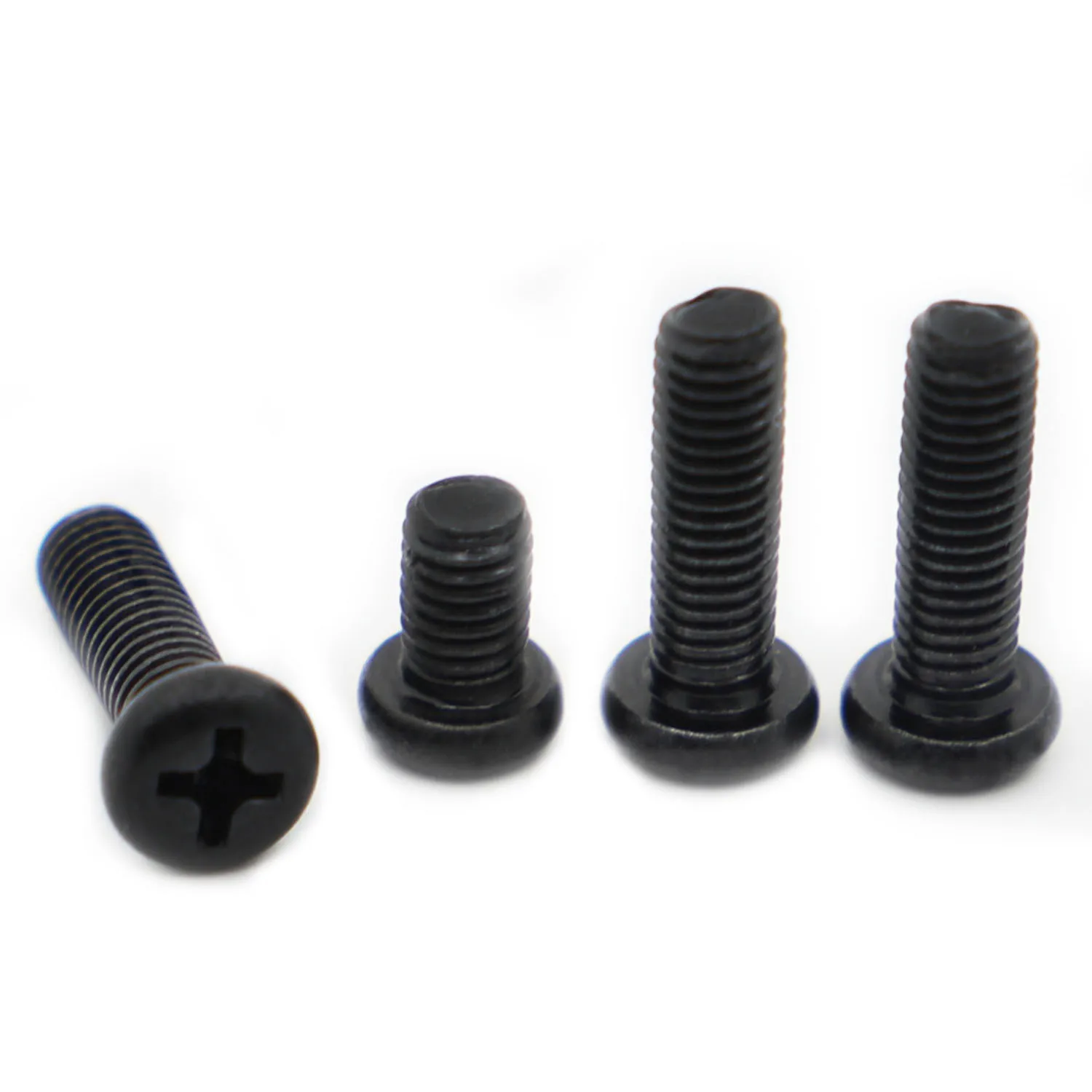 

M1.2 M1.4 M1.7 M2 M2.5 M3 M4 DIN7985 GB818 Mini Small Micro Black Steel Cross Recessed Phillips Pan Round Head Screw Bolts