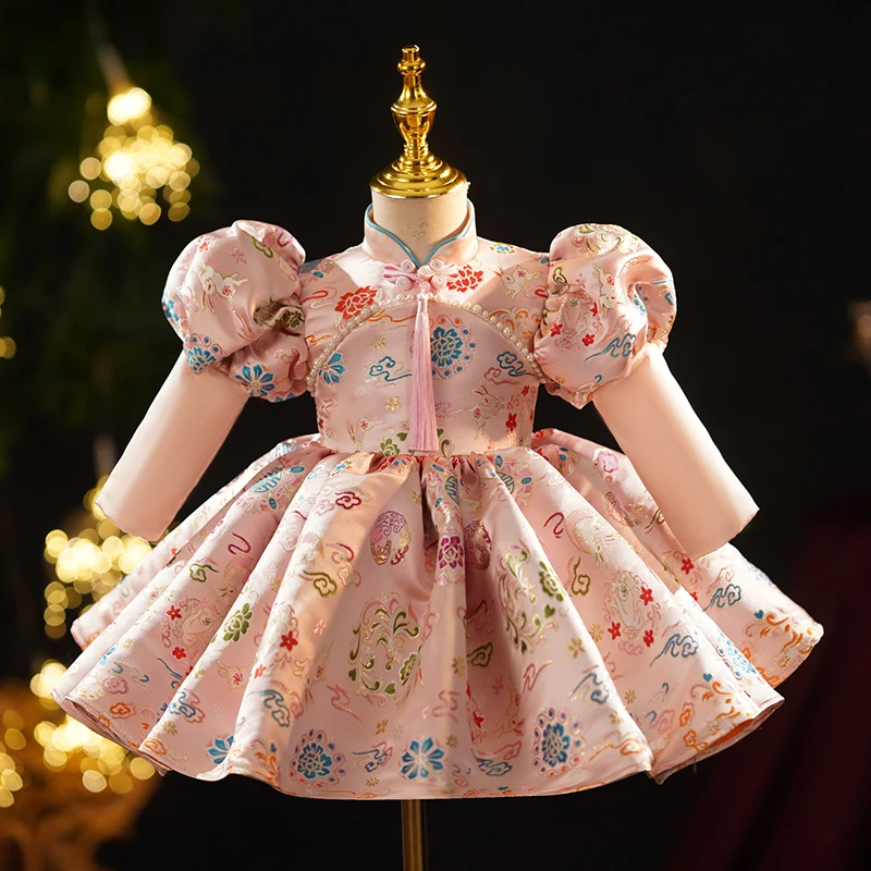 Осенне-зимнее Новое детское вечернее платье принцессы для свадьбы дня рождения