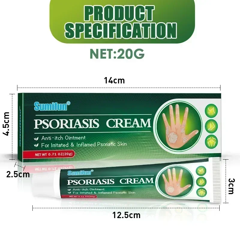 HOT SALE Herbal Psoriasis Treatment Cream Antibacterial Anti-itch Dermatiti Eczema Urticaria Alergy Skin Ointment Beauty Health