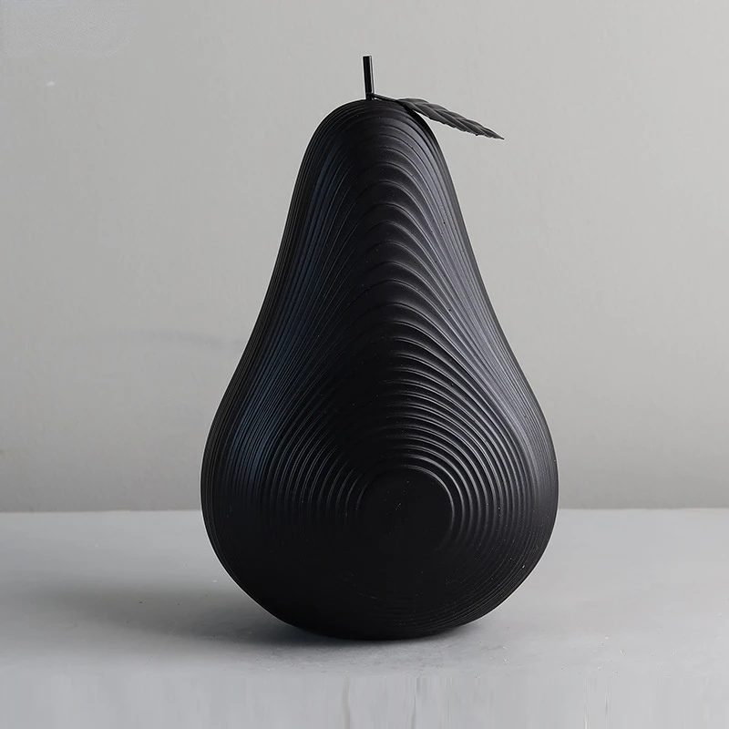 

Creative Line Apple Pear High-end Resin Crafts Black White Decor Living Room Countertops Fruit Sculpture Home Decoration