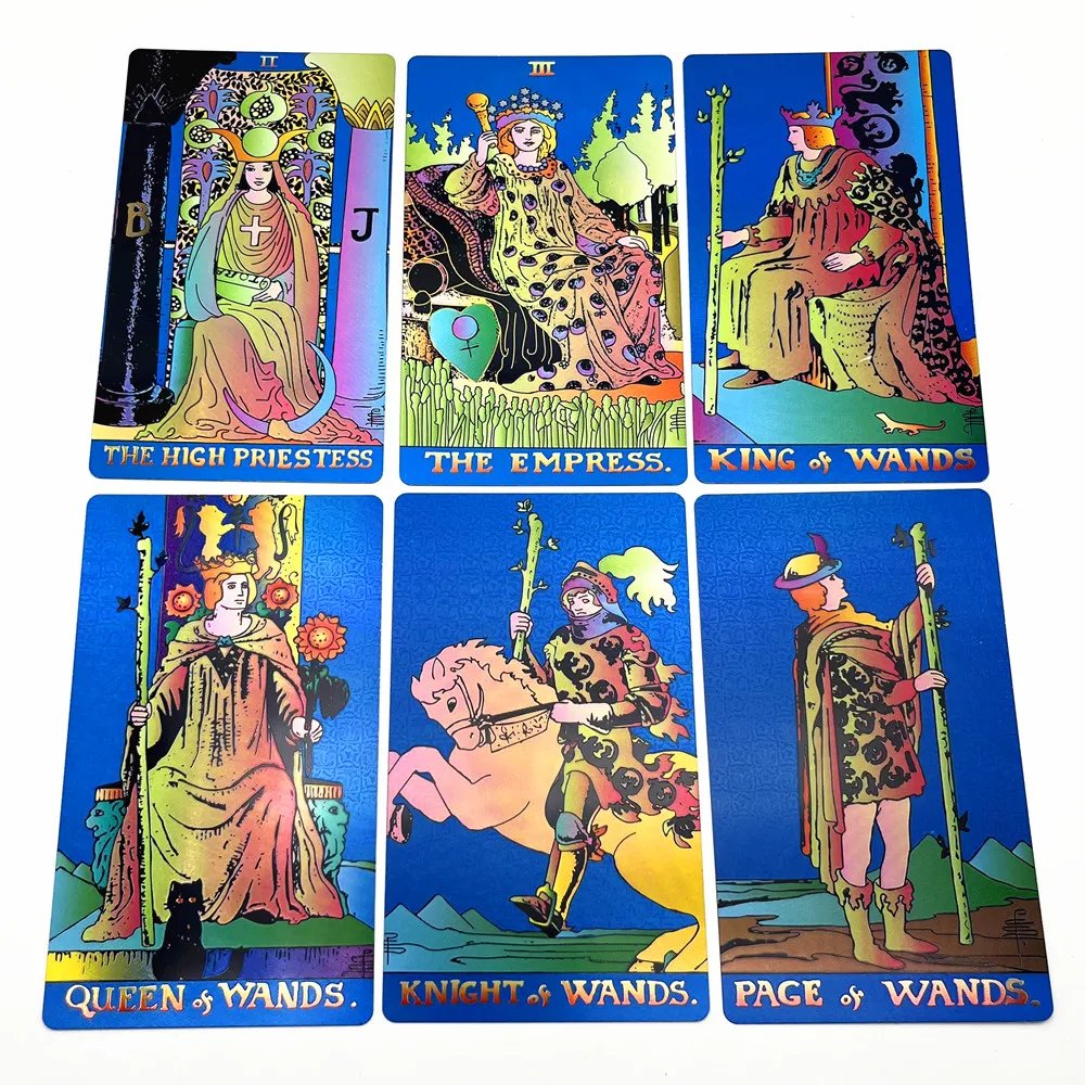 1 колода пластиковых карт-Таро золотые черные синие зеленые карты-оракул 7*12 см