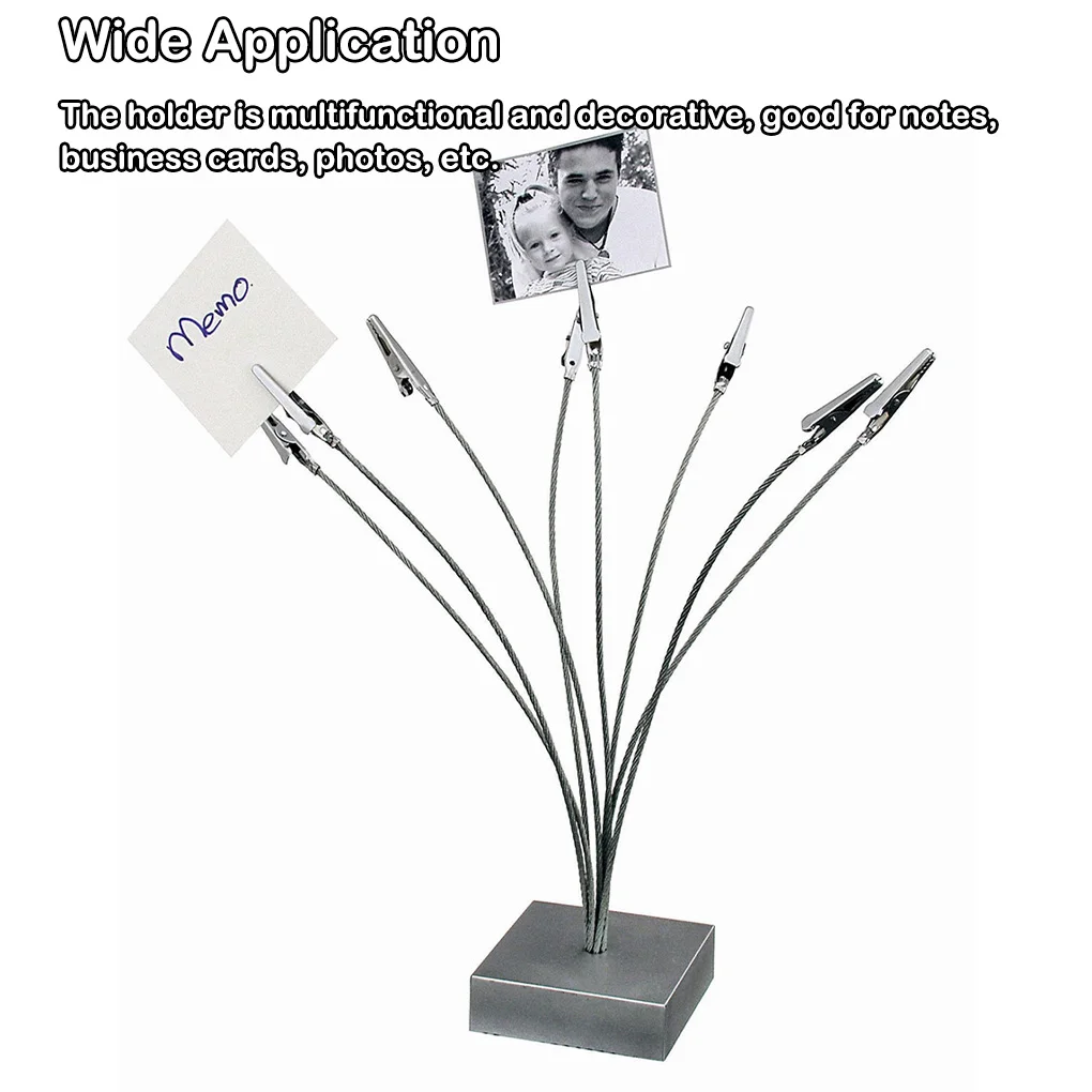 

Silver Base Photo Clips Memo Holder Place Office Organizer Wedding