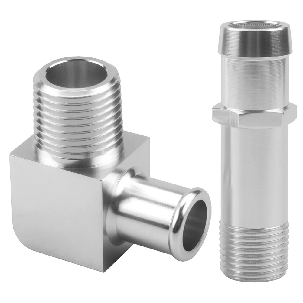 

2 шт. Линейный Адаптер из алюминиевого сплава NPT шланг 90 градусов впускной коллектор фитинги