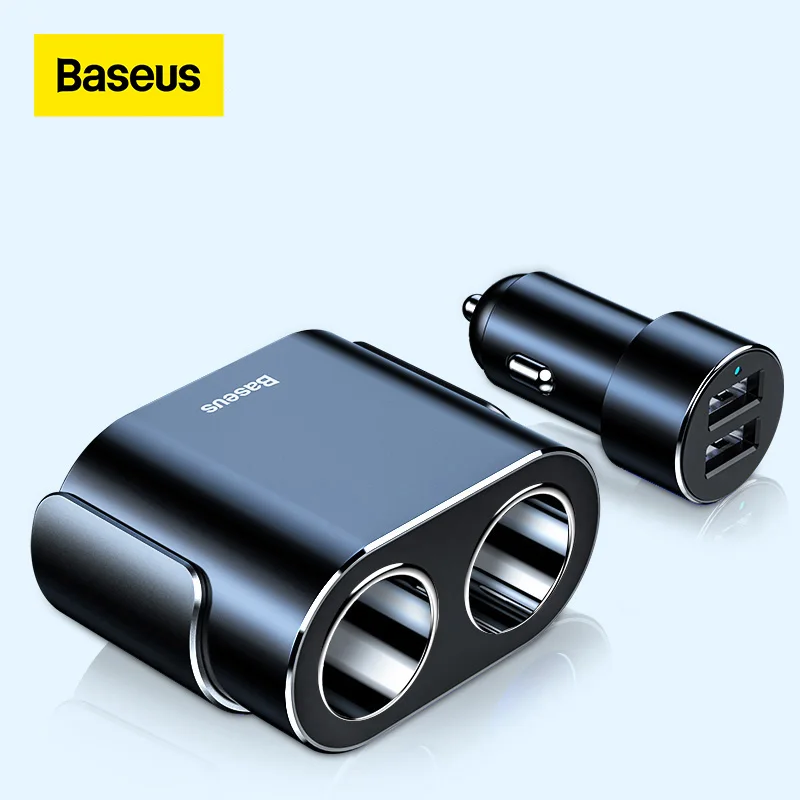 

Разветвитель автомобильный Baseus, 12-24 В, с двумя USB-портами, 100 Вт