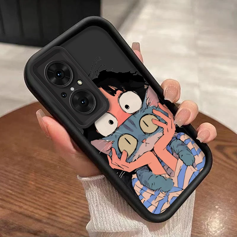 Nova 9SE Чехол для телефона Девушка и кошка New Sky Eye Huawei Y9 Y91 Y90 9Pro 9 10Lite Y70 Y7A Y70Plus Y6S 6SE Cover