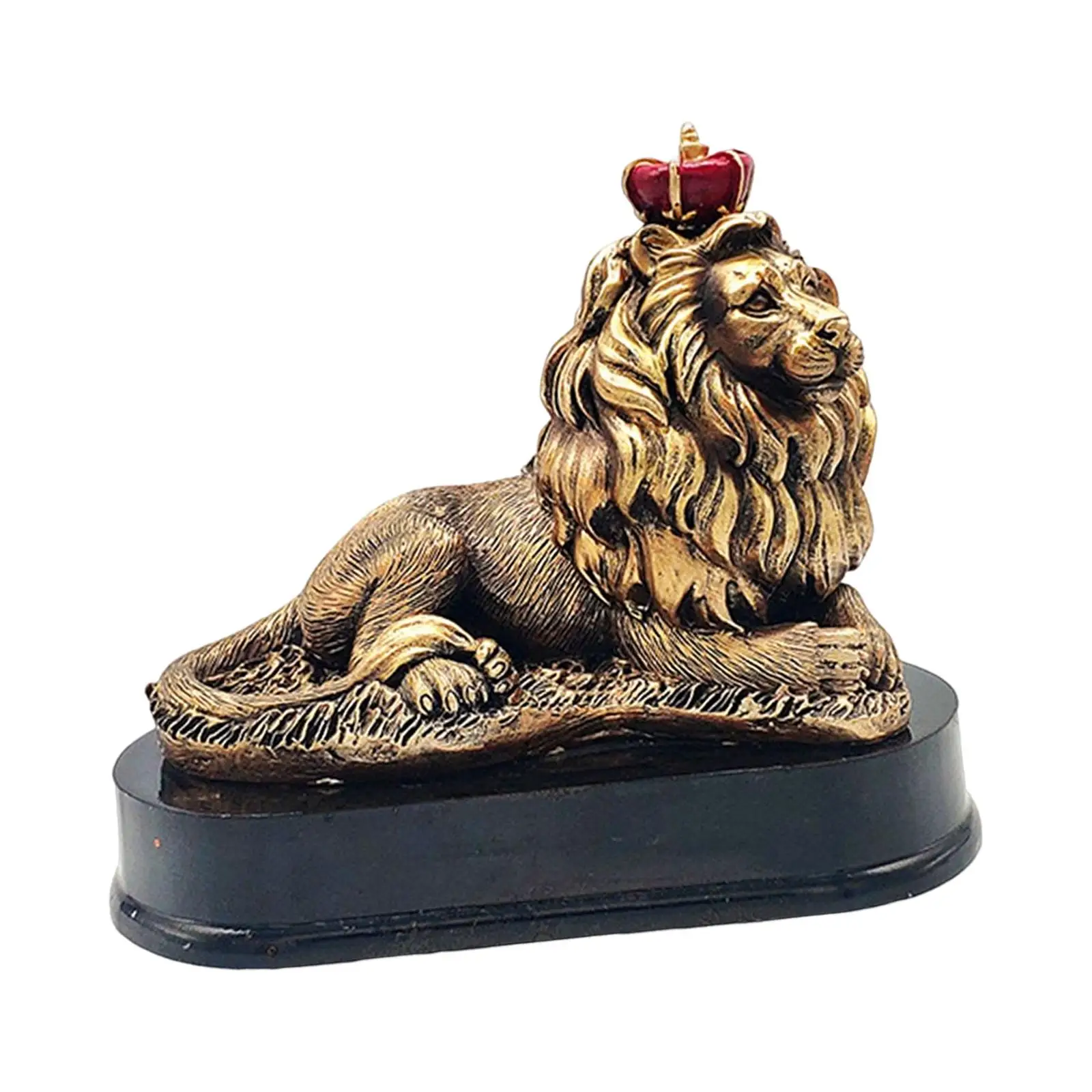 

Resin Lion Statue Vivid Bedside Ornament for Decoration Dining Room Office
