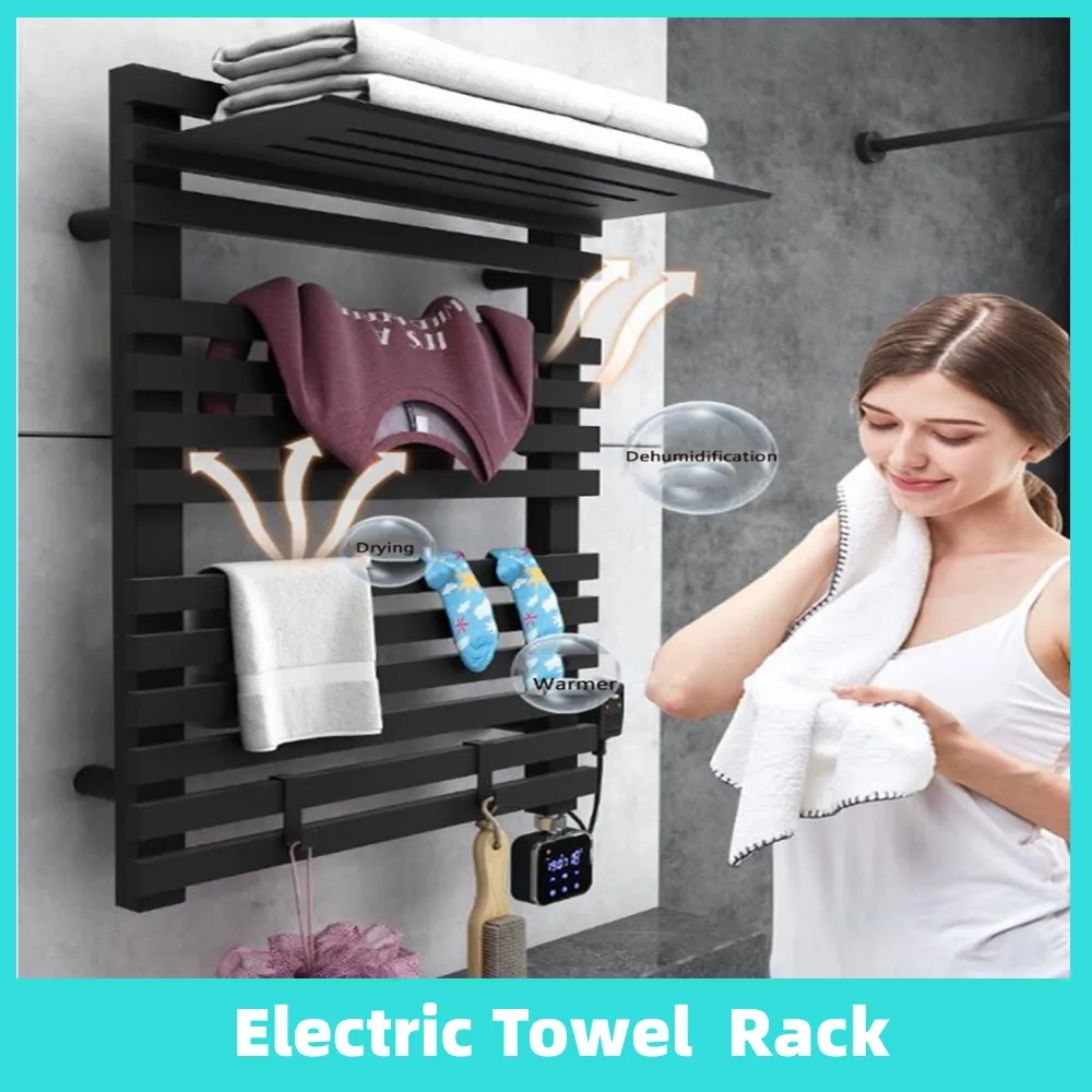 

Wall Mounted Space Aluminum Towel Rack Electric Towel Warmer Heate Rail Bathroom Towel Dryer Intelligent Bathroom Accessory