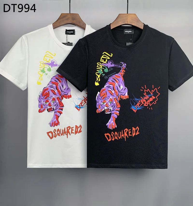

Футболка DSQUARED2 Мужская/женская с принтом, тенниска из чистого хлопка с круглым вырезом и короткими рукавами в стиле хип-хоп, DT994