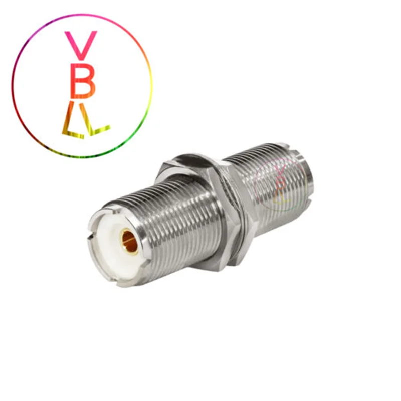 

UHF Female Nut Bulkhead to SO-239 Jack For PL-259 RF Mount Adapter Connector--VBLL