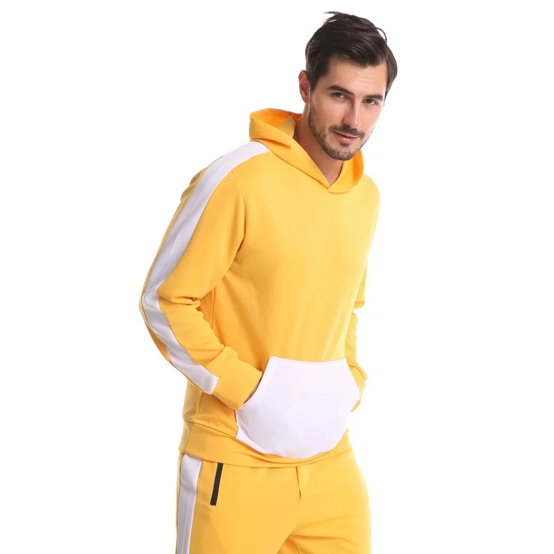 

Мужской костюм, Мужская одежда, мужской спортивный костюм в стиле пэчворк, новинка 2022 года, толстовка с капюшоном и длинные брюки, большая сп...