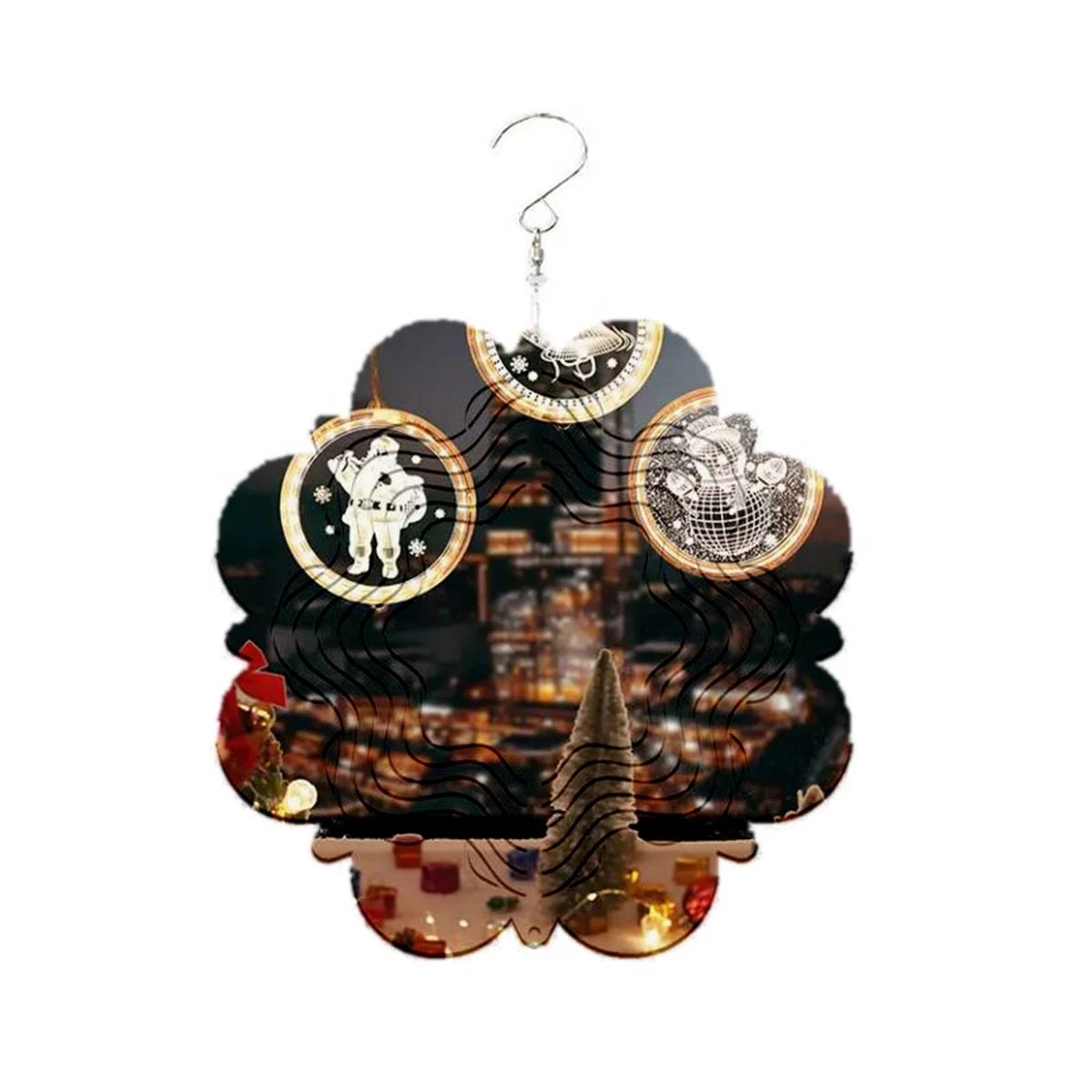 Рождественская серия ветроэнергетика белая фотография двухсторонняя печать