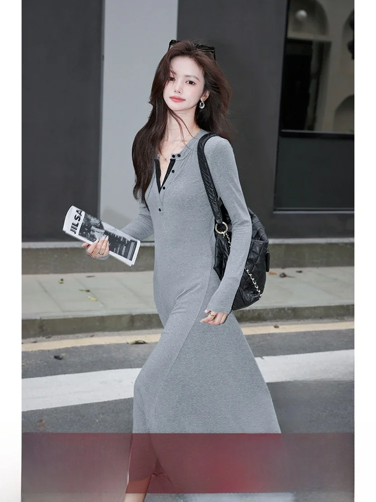 [Специальное предложение Double 2 трикотажное платье с высокой эластичностью и