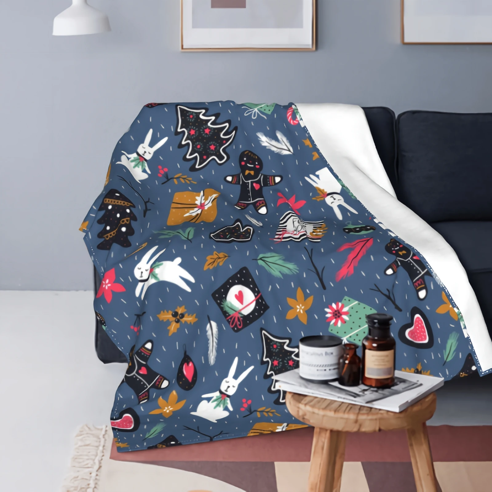 

Funny Winter Art Fleece Blanket Throw - Super Soft, Plush, Luxury Flannel Throw , Lightweight Microfiber Blanket