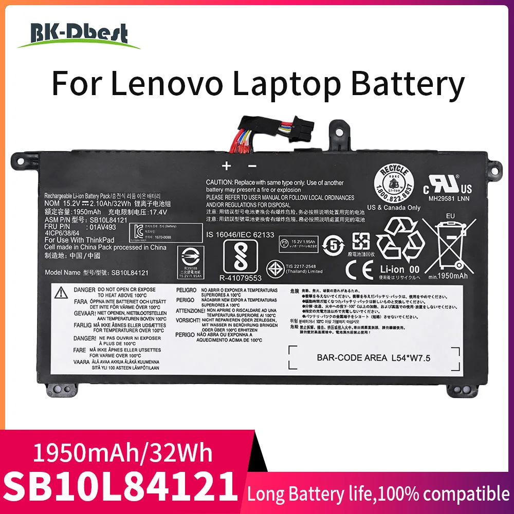 BK-Dbest 01AV493 00UR891 00UR890 00UR892 4ICP6/38/64 SB10L84123 Аккумулятор для ноутбука Lenovo ThinkPad T570 T580 P51S P52S